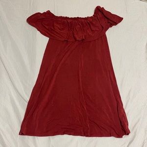 Abercrombie off the shoulder RED dress